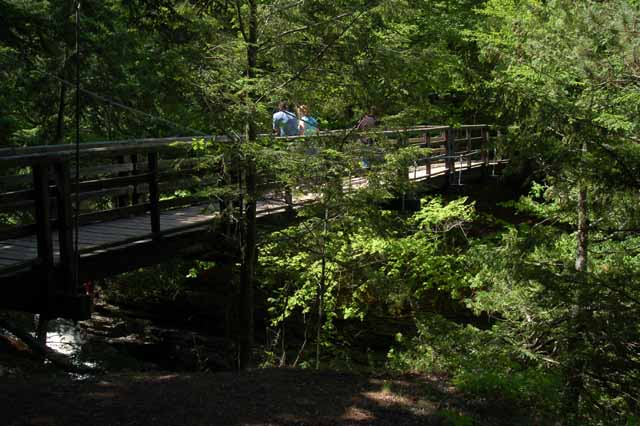 the suspension bridge to Presque Isle